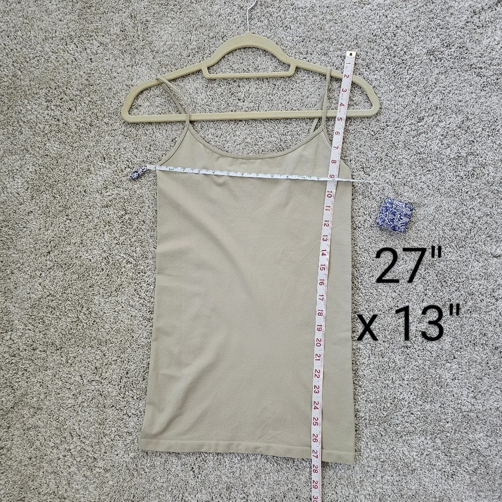 4 for $25 Beige Stretchy Spaghetti Strap Tank Top - Picture 5 of 8